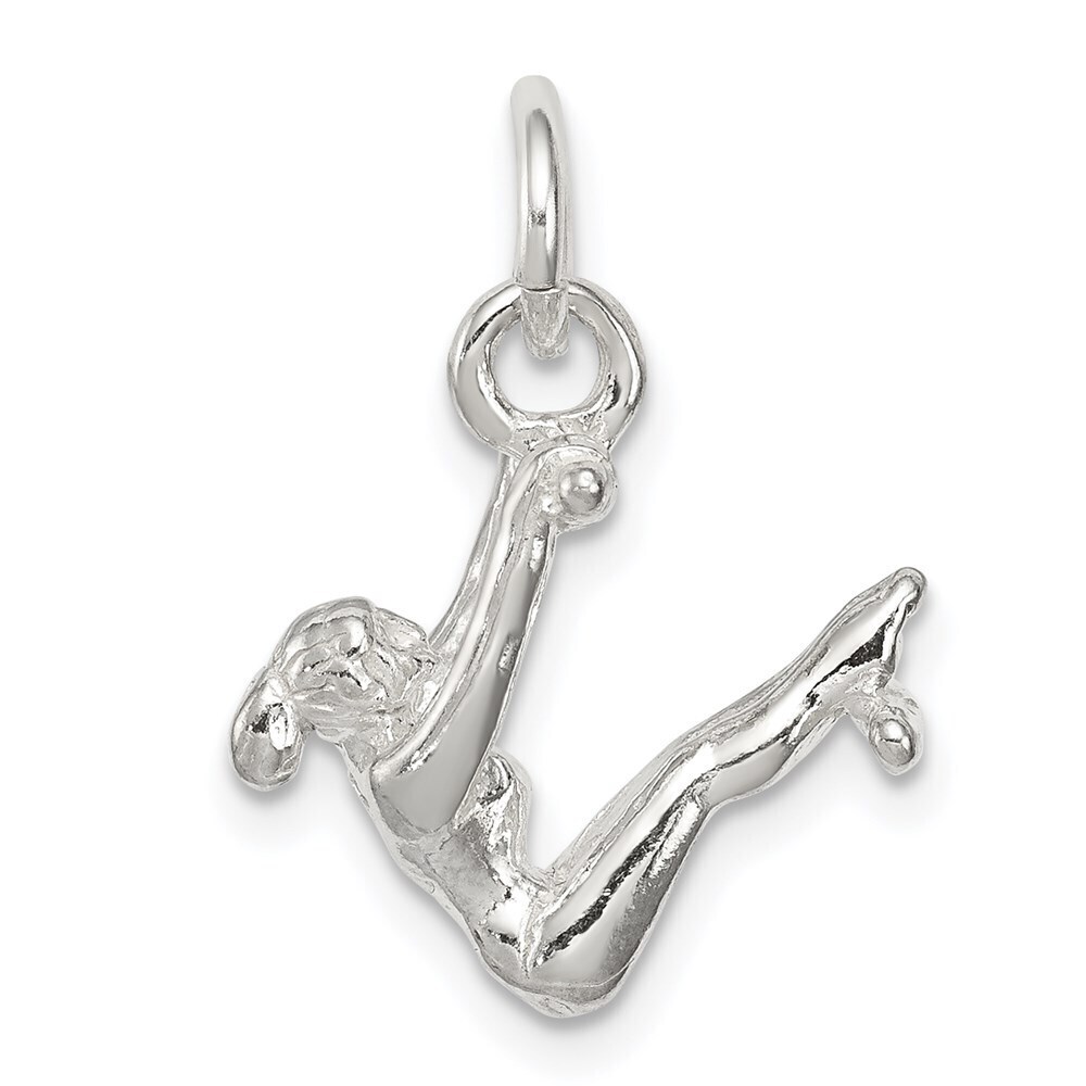 925 Sterling Silver Sports Theme Gymnast Necklace Charm Pendant